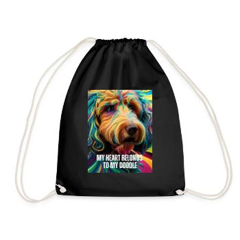 Golden Doodle - Drawstring Bag - black - Front