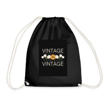 Vintage - Drawstring Bag - black - Front