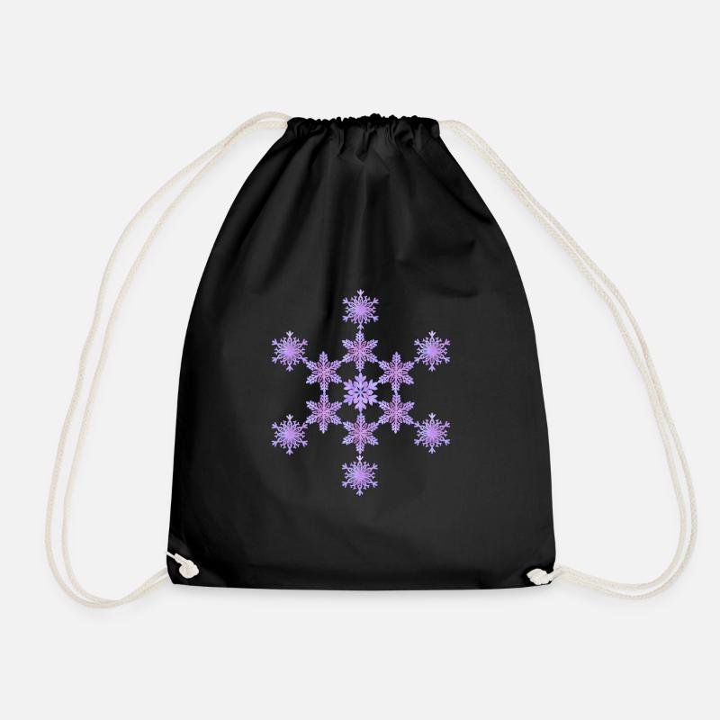 Schneeflockenmandala - Turnbeutel - Schwarz