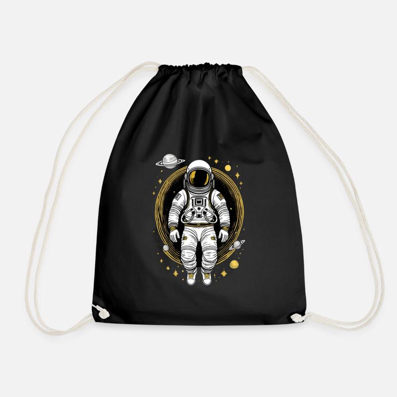 Astronaut im Weltall - Turnbeutel - Schwarz