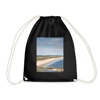 Dänemark Fan Motiv "Meer, Strand und Himmel" - Turnbeutel - Schwarz - Vorne