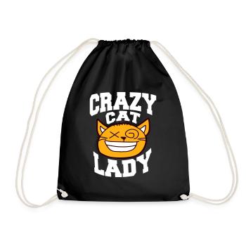 Chat fou Dame Texte Folle Femme Chats Amour - Sac de sport léger - noir - Devant