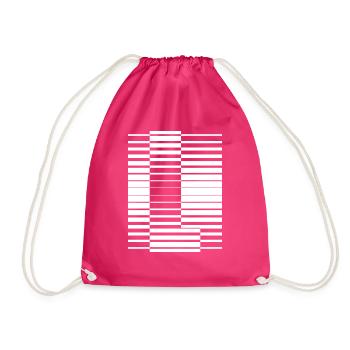 LETTER L - Drawstring Bag - fuchsia - Front