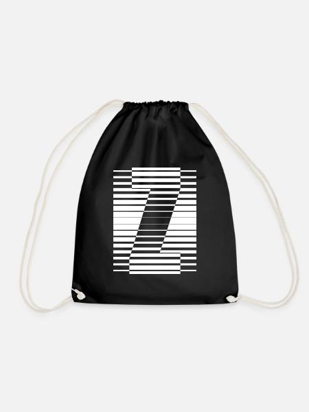 INITIAL Z - Drawstring Bag - black