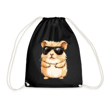 Cooles Meerschweinchen - Turnbeutel - Schwarz - Vorne