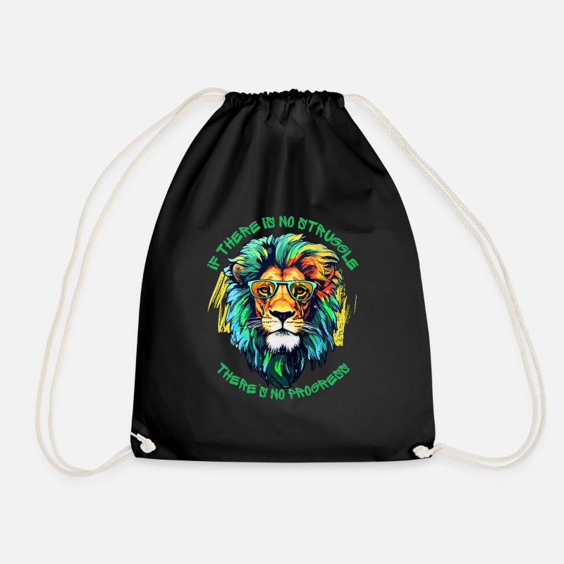 If there Is No Struggle - There Is No Progress - Drawstring Bag - black