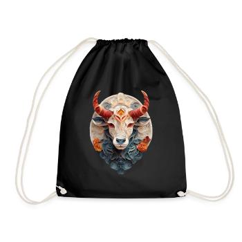 Zodiac sign Taurus - Drawstring Bag - black - Front