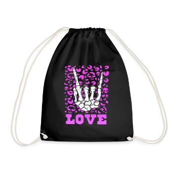 xoxo love you amore Blumen Frauen Valentinstag 14 - Turnbeutel - Schwarz - Vorne