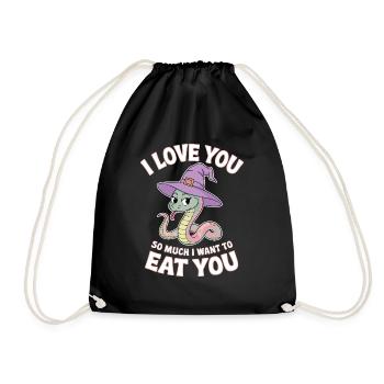 Serpent Sorcier Amoureux - Sac de sport léger - noir - Devant
