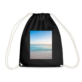 Feel free as the Ocean - Turnbeutel - Schwarz - Vorne
