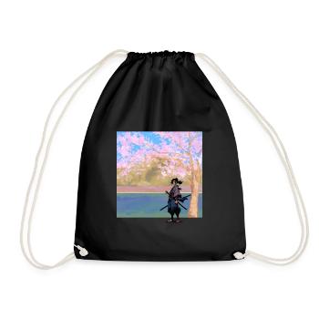 uploaded - Drawstring Bag - black - Front