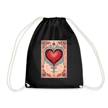 LoveV2 T-Shirt - Drawstring Bag - black - Front