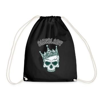 Biker Lady - Turnbeutel - Schwarz - Vorne