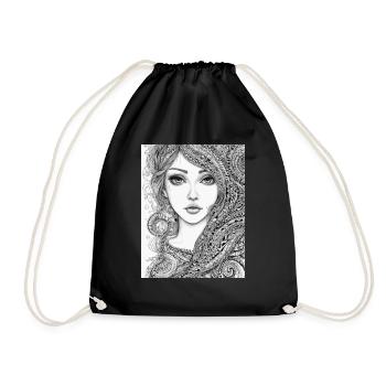 Abstract portrait - Drawstring Bag - black - Front