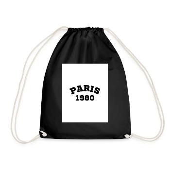 Paris white - Turnbeutel - Schwarz - Vorne