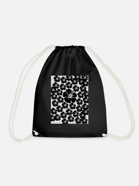 Black White Flower - Turnbeutel - Schwarz