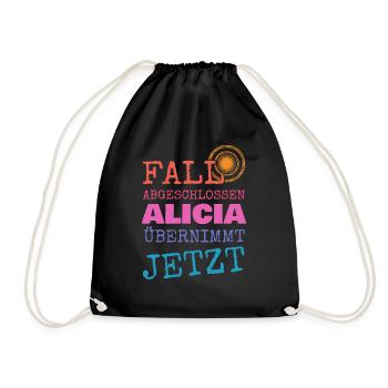 Alicia als Vorname - Turnbeutel - Schwarz - Vorne