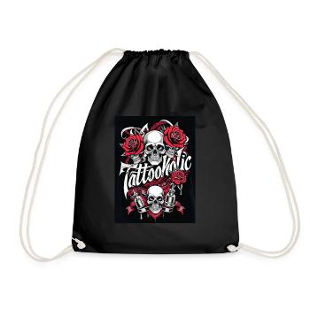 Tattoo Art Roses Gift - Drawstring Bag - black - Front