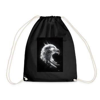 Adler Silhouette Glow Geschenk - Turnbeutel - Schwarz - Vorne