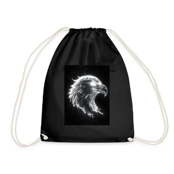 Adler Silhouette Licht Geschenk - Turnbeutel - Schwarz - Vorne