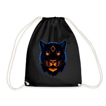 Neon Proud Panther Wild Luminescent - Drawstring Bag - black - Front