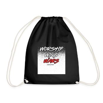 Worship wins wars - Drawstring Bag - black - Front