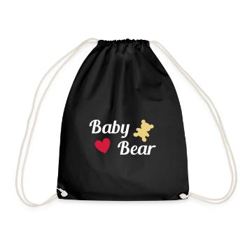 Baby bear (bear, heart) - Drawstring Bag - black - Front