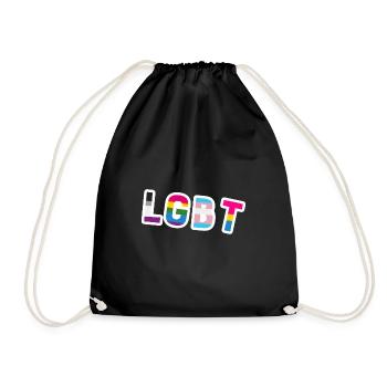 LGBTQ Logo Pride Gleichberechtigung lgbtq+ - Turnbeutel - Schwarz - Vorne