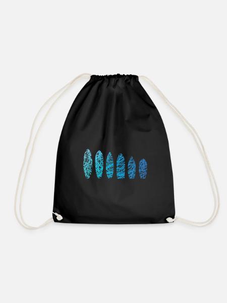 Surfboards Scribble Surfboard Surfer Surfboard - Drawstring Bag - black