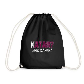 Katar Boykott Spruch Geschenk - Turnbeutel - Schwarz - Vorne