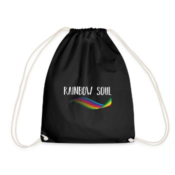 Rainbow soul LGBTQ Gift - Drawstring Bag - black - Front