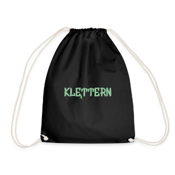 Klettern, climb, climbing - Turnbeutel - Schwarz - Vorne