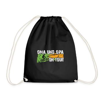 Oma und Opa auf Tour auf gemeinsamer Radtour - Turnbeutel - Schwarz - Vorne
