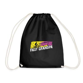 Fast grandpa on the bike - Drawstring Bag - black - Front