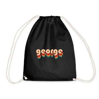 Retro George Name - Drawstring Bag - black - Front