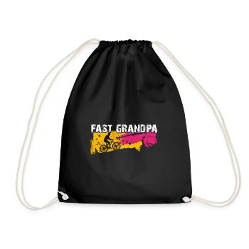 Fast grandpa on the bike - Drawstring Bag - black - Front