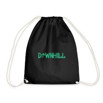 Downhill mit Biker - Bike - Biken - Turnbeutel - Schwarz - Vorne