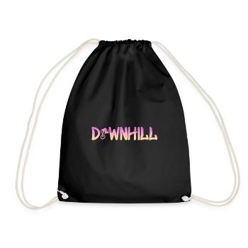 Downhill mit Biker - Turnbeutel - Schwarz - Vorne