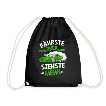 Fährste Quer siehste Mehr - Turnbeutel - Schwarz - Vorne