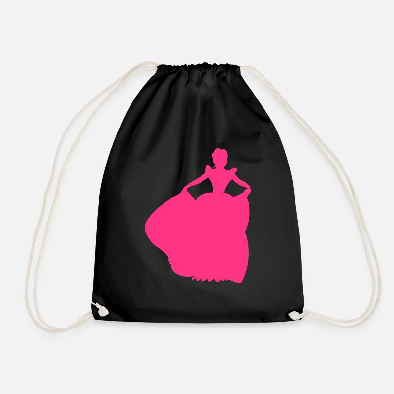 Princess Queen Gift Idea Fairy Tale Castle - Drawstring Bag - black