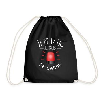 je peux pas je suis de garde humour fun pompier - Sac de sport léger - noir - Devant