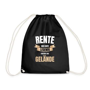 Rente 2021 Renten Shirt Lustiger Spruch - Turnbeutel - Schwarz - Vorne