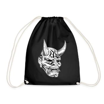 Schädel Skull Horror Skelett Halloween Geisha - Turnbeutel - Schwarz - Vorne