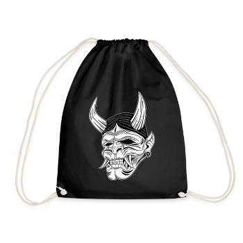 Skull Skull Horror Skeleton Halloween Geisha - Drawstring Bag - black - Front
