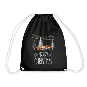 Merry Christmas Singing Santa - Turnbeutel - Schwarz - Vorne