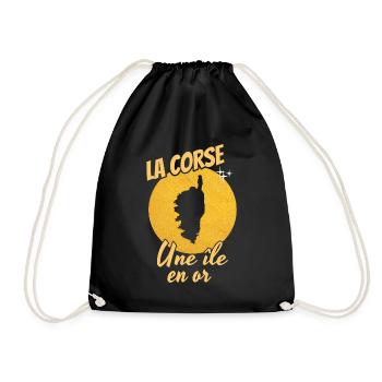 La corse une ile en or - Sac de sport léger - noir - Devant
