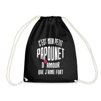 C'est mon petit papounet d'amour que j'aime fort - Sac de sport léger - noir - Devant