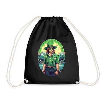 Lutin Trèfle de la Saint-Patrick - Sac de sport léger - noir - Devant
