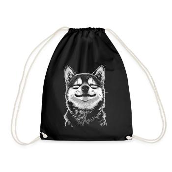Shiba Inu Portrait Dog Dog - Drawstring Bag - black - Front