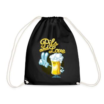 Pils and love toon - Turnbeutel - Schwarz - Vorne